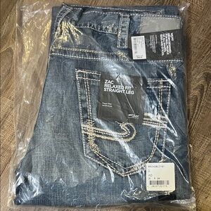 36x34 Silver Jeans Men's Relaxed Fit Straight Leg Medium Blue